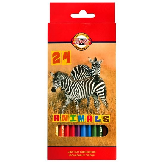 KOH-I-NOOR 3554 (24) Набор цветных карандашей "Животные", 24 цвета, картон